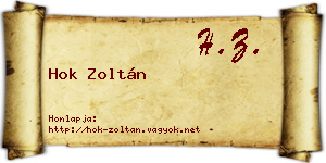 Hok Zoltán névjegykártya